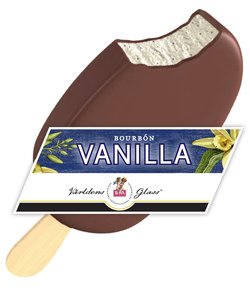 Bourbón Vanilla från Sia. 22 kronor per styck. Passar den som vill ha en tråkig glass i sommar.  Betyg: 1/5