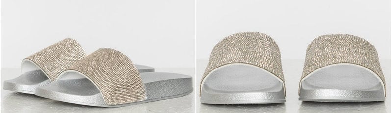 Crystal Slippers i silvrigt glitter