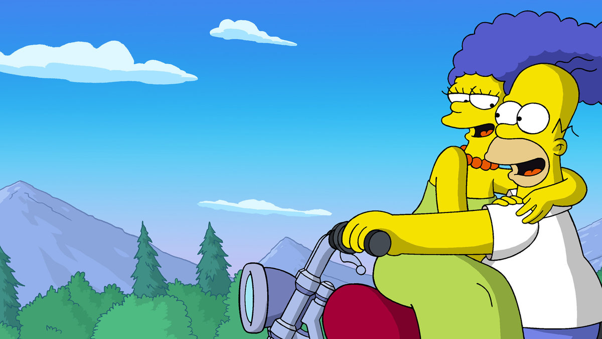 Homer med frugan Marge.