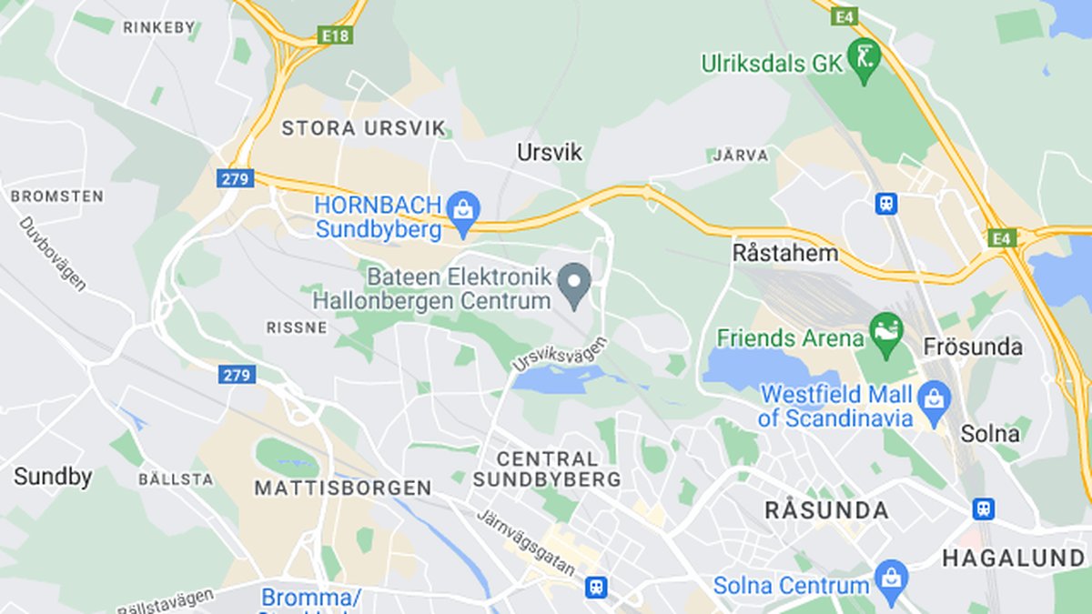 Google maps, Sundbyberg