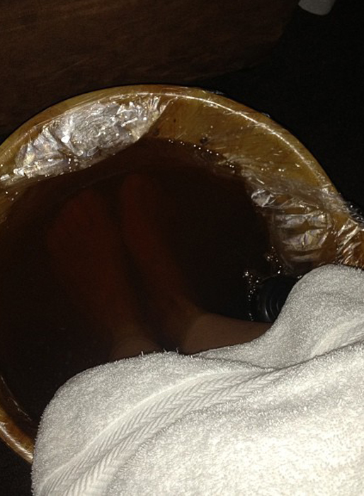 Natacha Peyre belönade sig själv med SPA. Natacha Peyre belönade sig själv med SPA.