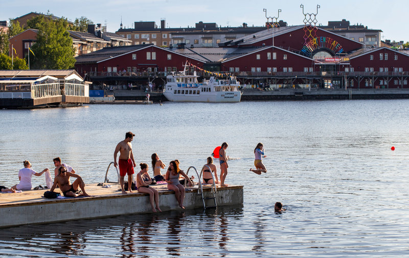 Badare i norra hamnen i Luleå.