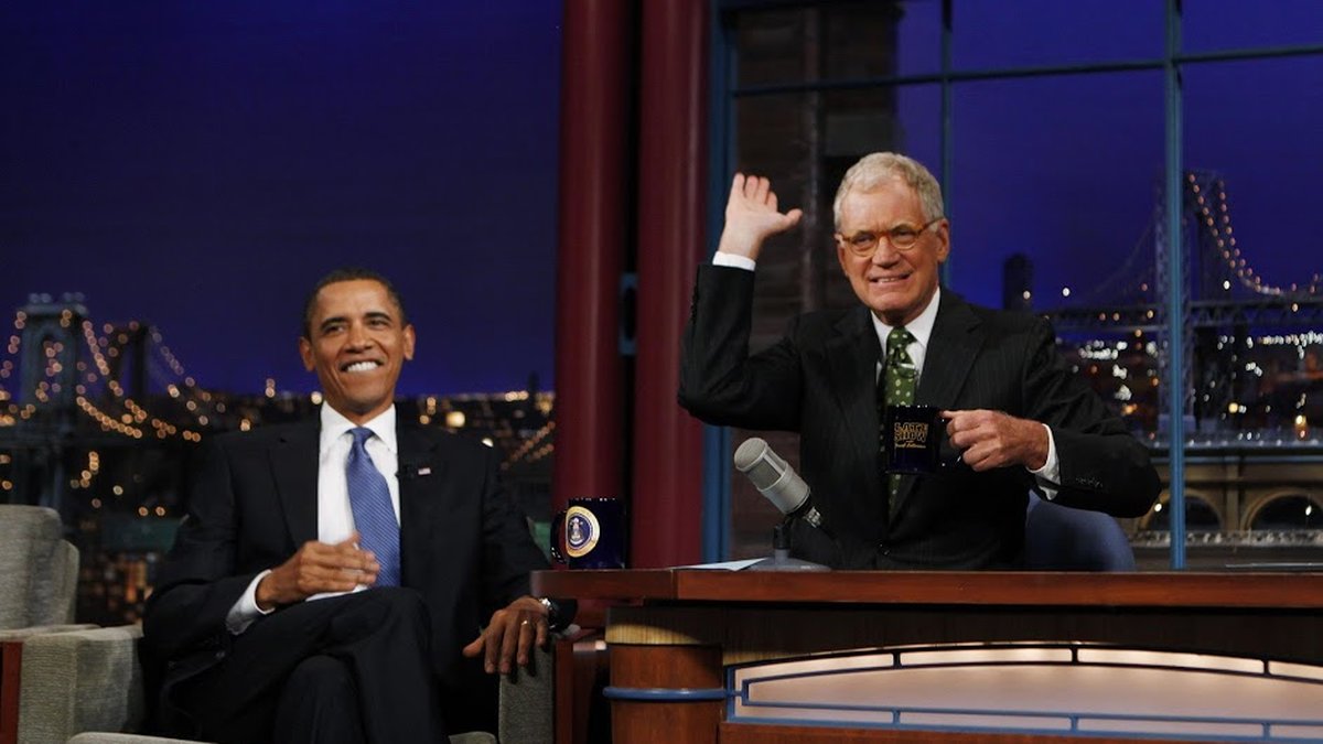 David Letterman, här tillsammans med President Barack Obama. 