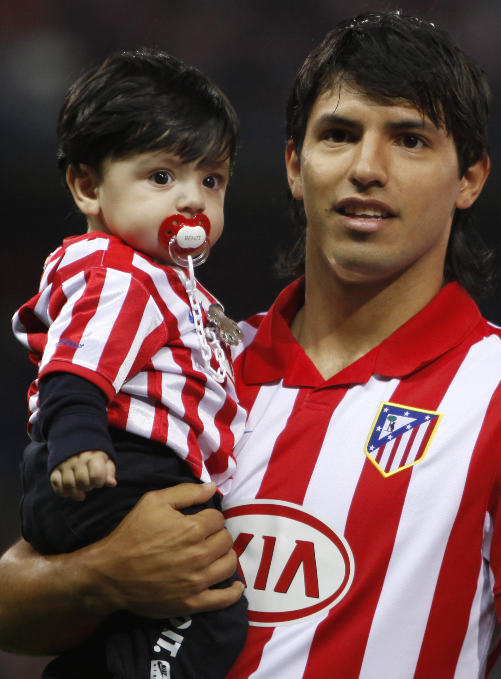 Maradonas barnbarn har fått stå ut med att vara i rampljuset. Här i dåvarande klubben Atletico Madrid. 