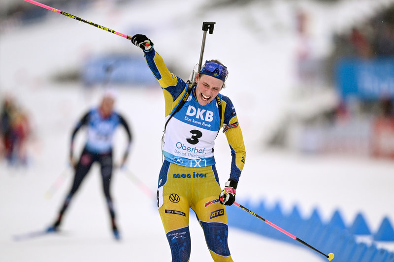 Hanna Öberg om att gå först i mål i masstarten: 'En fantastisk upplevelse'.