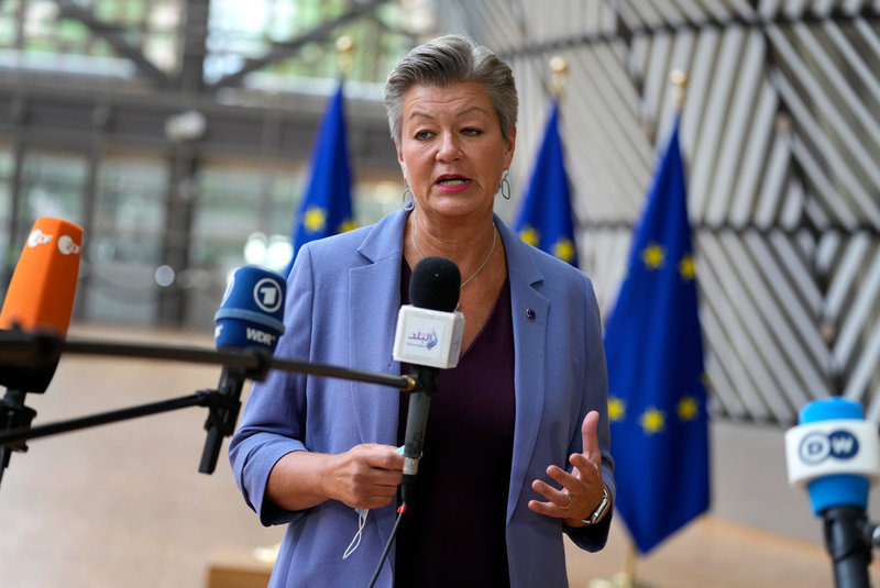 EU-kommissionär Ylva Johansson. Arkivbild