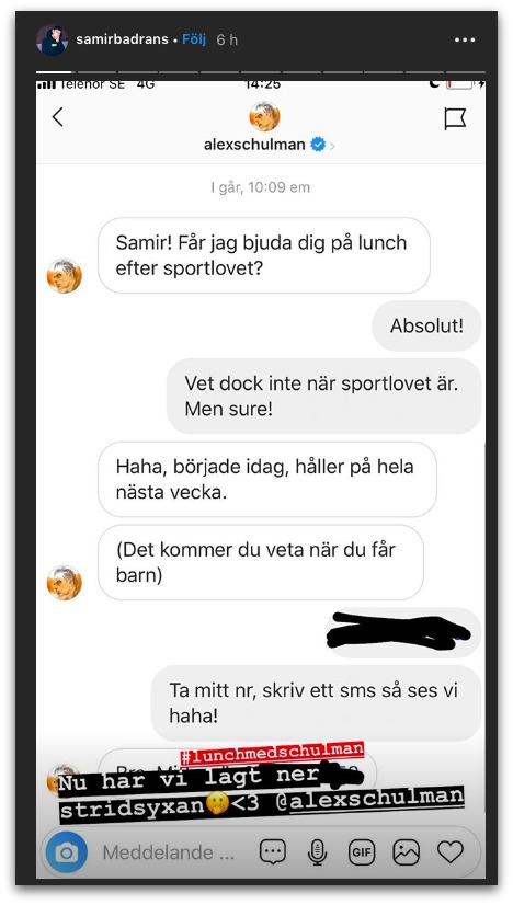 Bild från Samirs Instagram Bild från Samirs Instagram