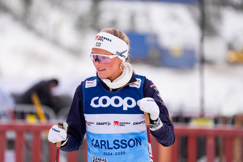 Frida Karlsson under ett träningspass i Ruka.