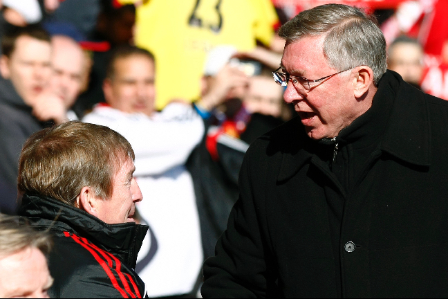 Sir Alex Ferguson tillsammans med sin kollega från Liverpool.