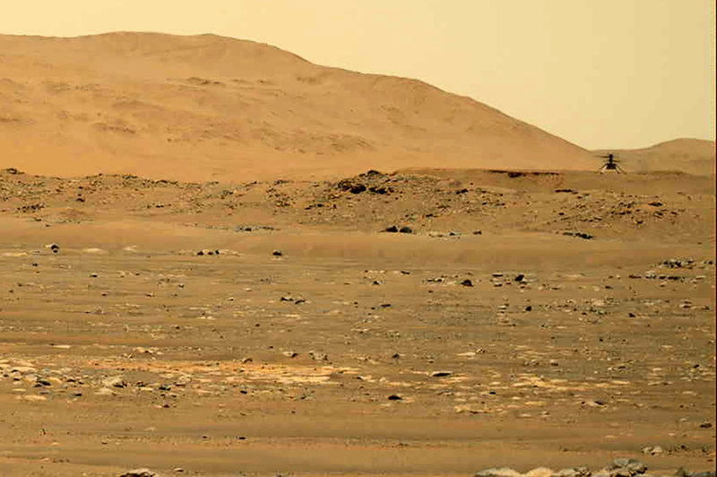 Verklighetens Mars fotograferad av rymdsonden Perseverance 2021.