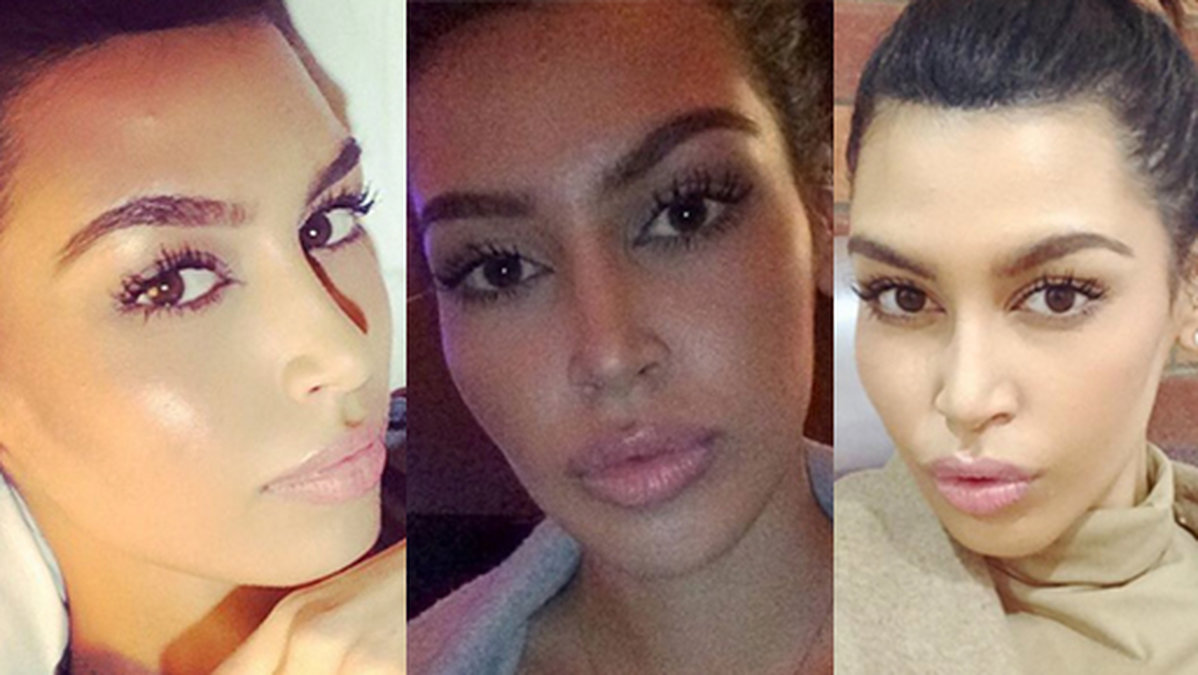 Det här är skönhetsbloggaren Sonia Ali som en slående kopia av Kim Kardashian. 