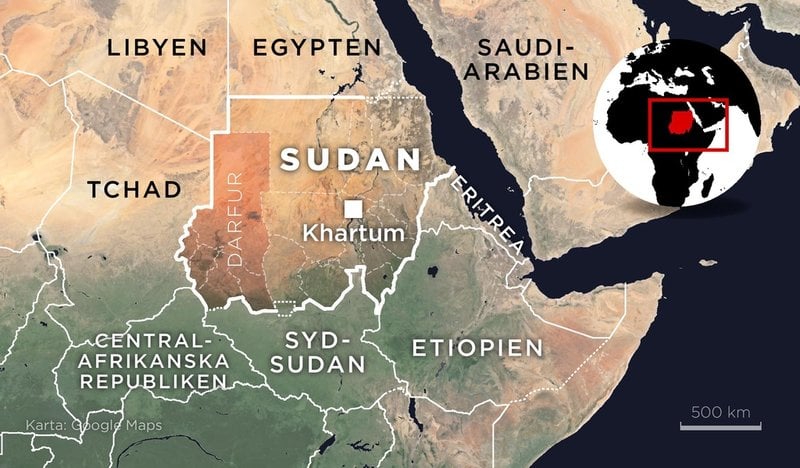 Sudan är ungefär fyra gånger så stort som Sverige till ytan. Huvudstaden Khartum ligger där Vita nilen och Blå nilen möts. Omstridda Darfur ligger i väst. Miljontals människor har drivits på flykt inom landet – och till Tchad, Egypten och krigshärjade Sydsudan.