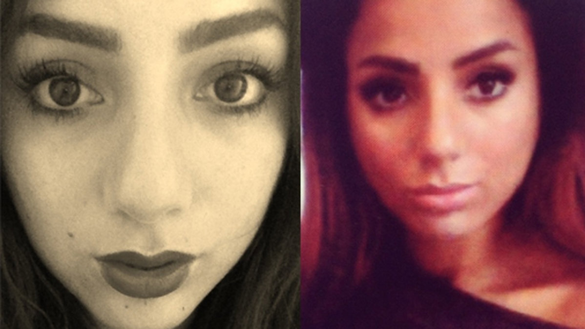 Bild från Ana-Ginas blogg där hon visar olika bilder på samma näsa