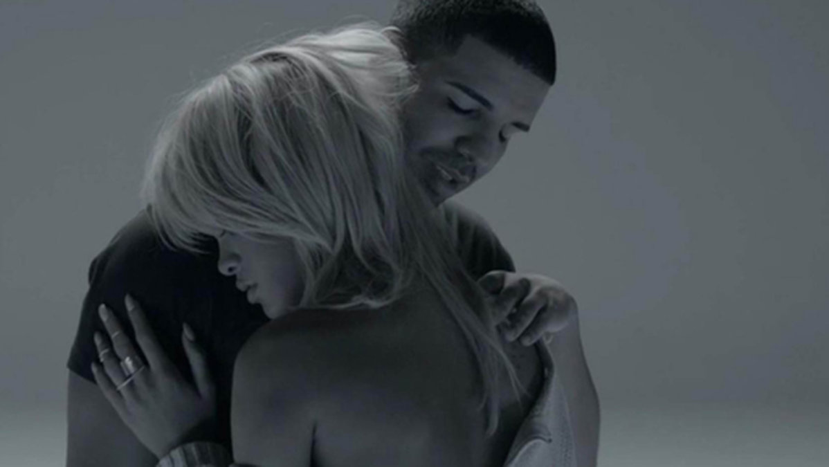 Så här såg det ut när de myste ihop i musikvideon till låten "Take Care".
