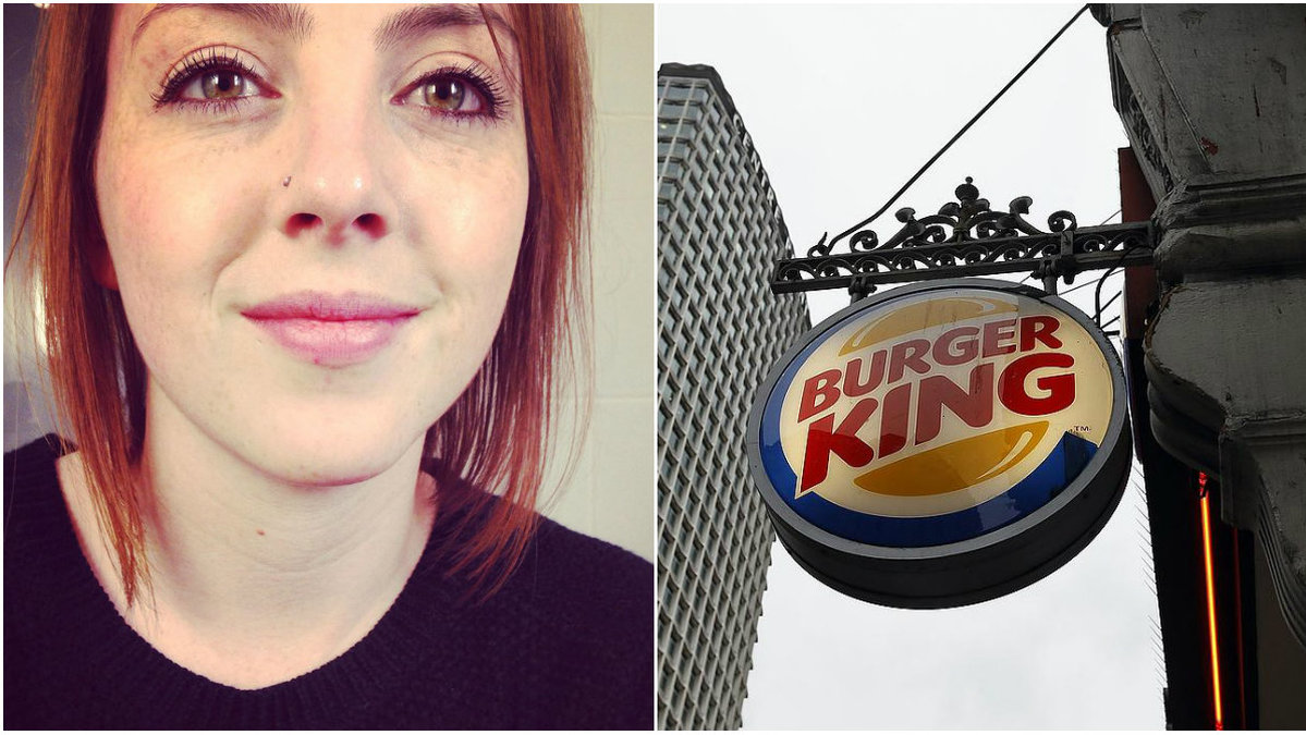 Felicity fick en liten överraskning när hennes Burger King-mål kostade 8000 kronor. 