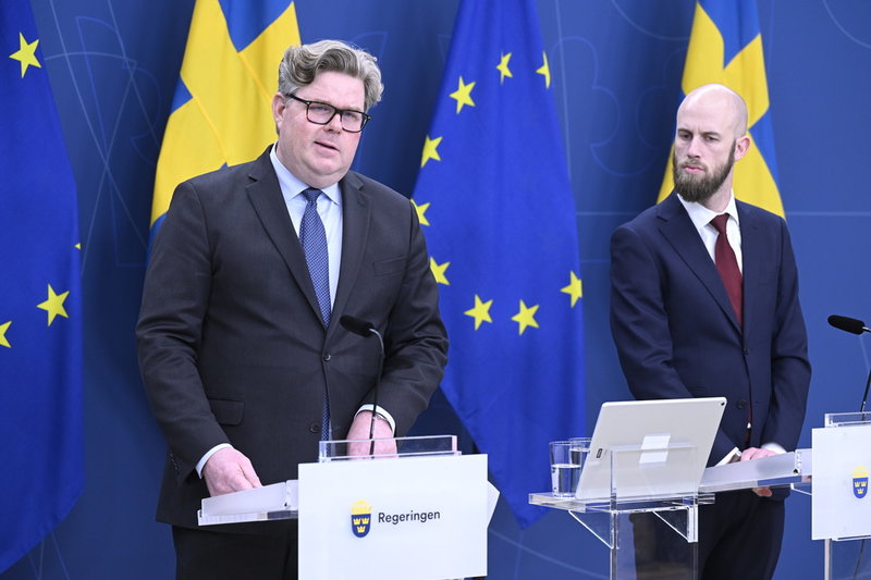 Justitieminister Gunnar Strömmer (M) och minister för civilt försvar Carl-Oskar Bohlin (M).
