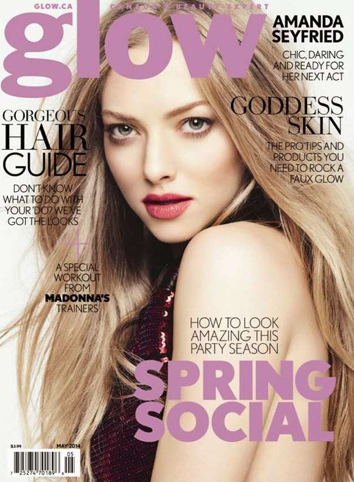 Amanda Seyfried på omslaget till Glow. Amanda Seyfried på omslaget till Glow.