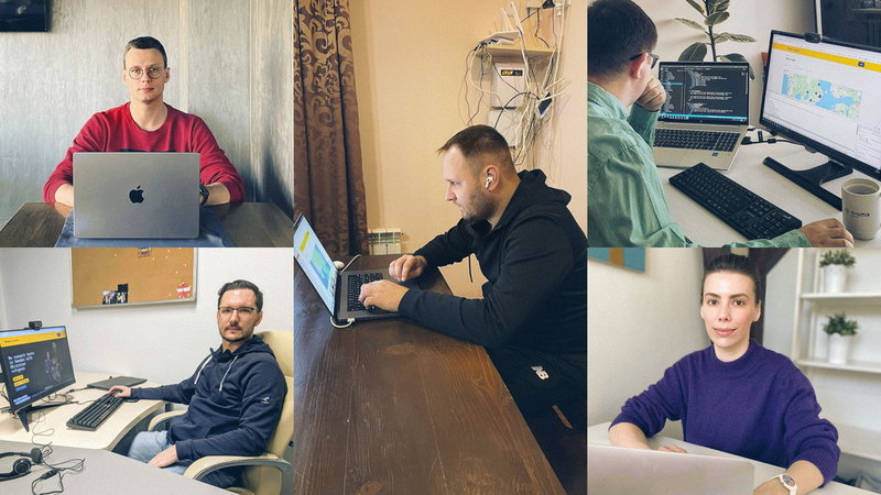 Utvecklarna på Sigma Software i Ukraina som byggt plattformen. Dmytro, Vladyslav, Artem, Pavlo och Vera.