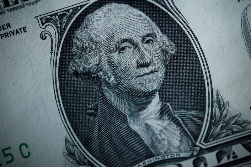 George Washington på en dollarsedel. Arkivbild.