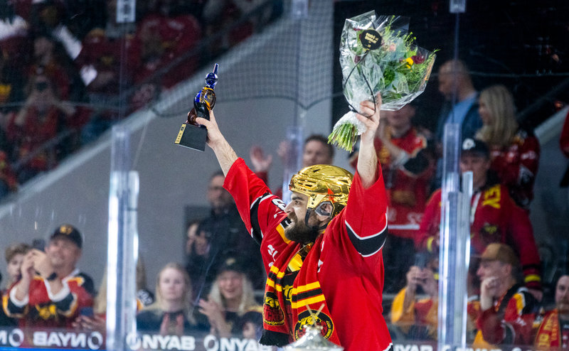 Frédéric Allard fick fira både SM-guld och priset som slutspelets bäste spelare. Arkivbild.