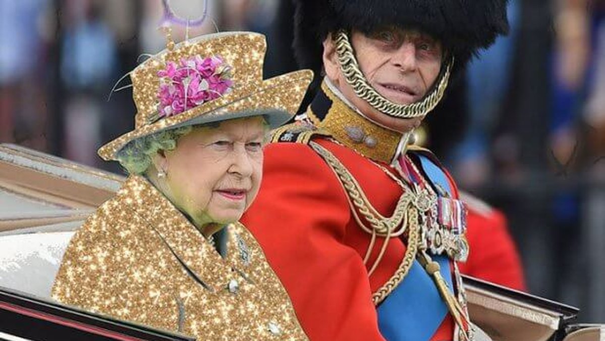 Här är någon som tyckte drottningen behövde glammas till lite.