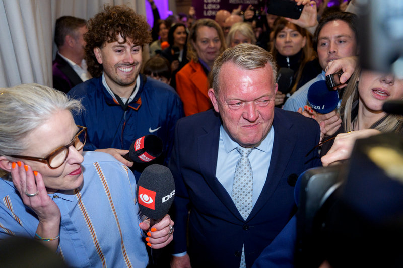 Lars Løkke Rasmussen på Moderaternes valvaka. 