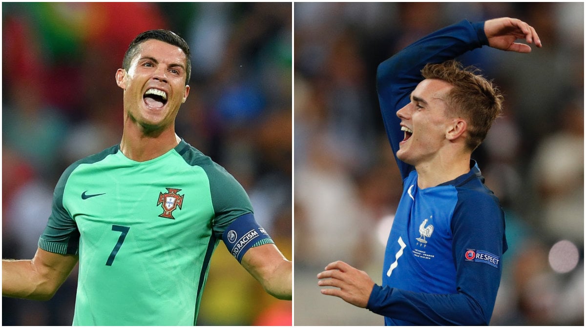 Portugal, Fotbolls-EM, Antoine Griezmann, Cristiano Ronaldo, Frankrike