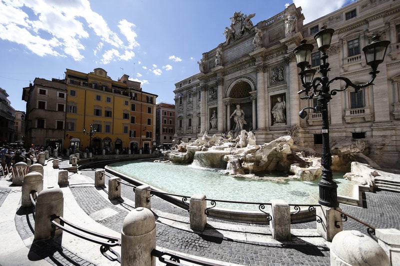 Berömda Fontana di Trevi i den italienska huvudstaden Rom, fotograferad 2020. Foto: Cecilia Fabiano/AP/TT