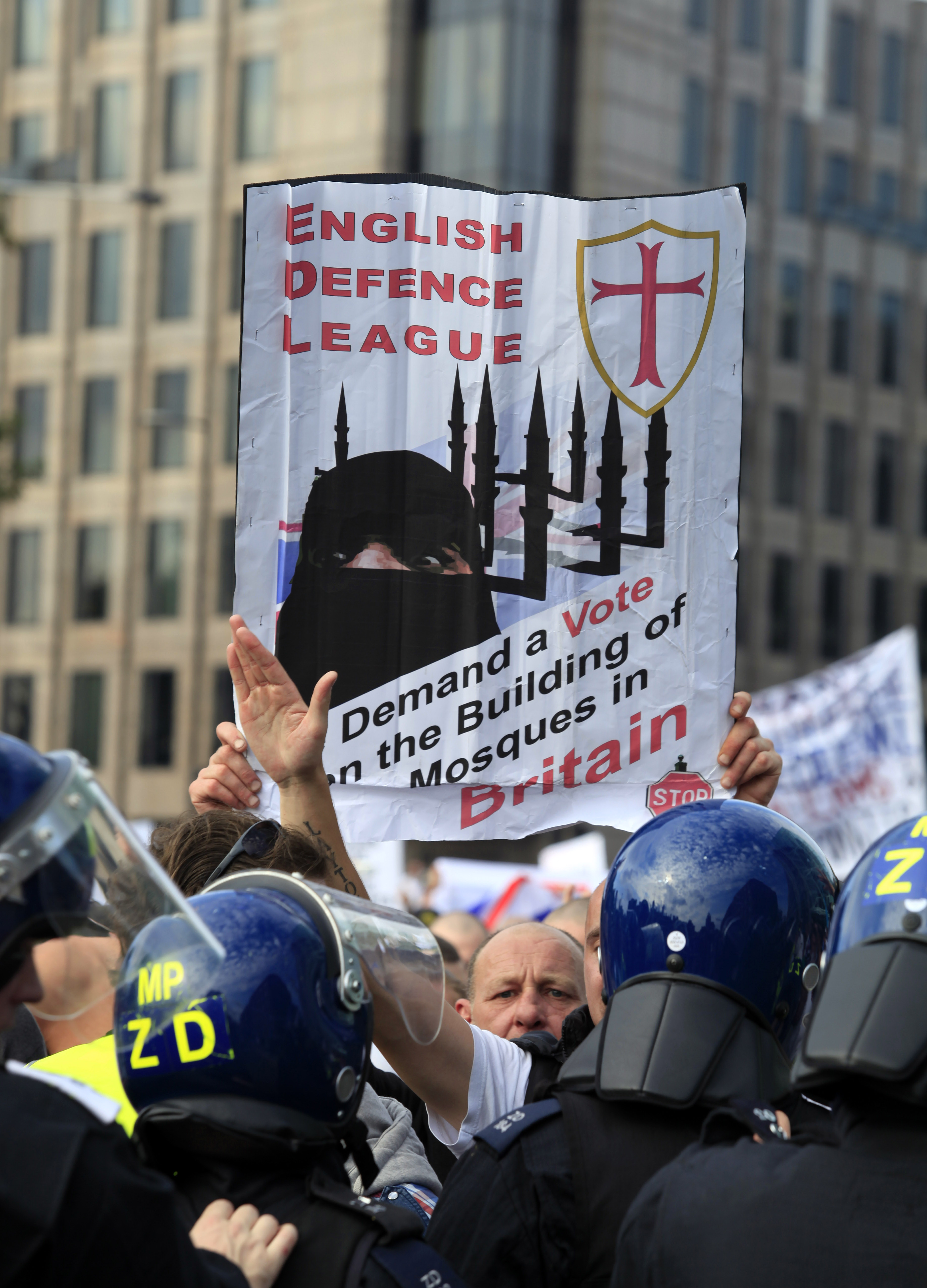 Högerextrema, English Defence League, Protester, Demonstration, Muslimer, Swedish Defence League