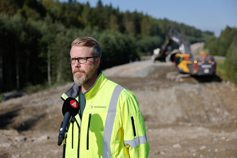 Henrik Sundquist, avdelningschef Trafikverket, under en pressträff på onsdagen vid raset på väg 90 mellan Kramfors och Sollefteå.