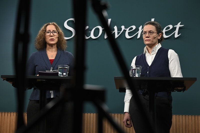 Projektledare Cecilia Stenman och Anna Castberg, avdelningschef Skolverket.