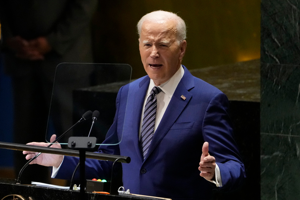 President Joe Biden uppmanade världens ledare att stå upp mot Ryssland under talet i FN:s generalförsamling.