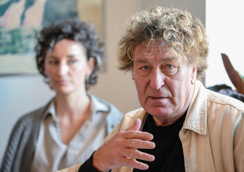 Skådespelaren Hedda Rehnberg och regissören Richard Hobert .