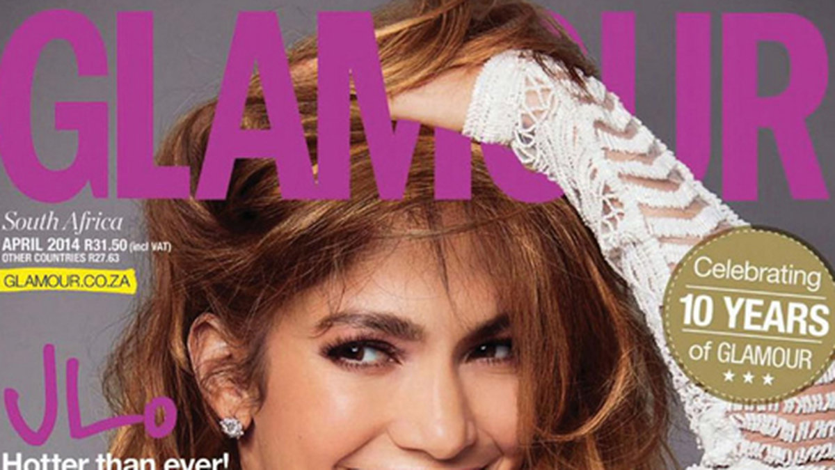 Jennifer Lopez på omslaget av sydafrikanska Glamour. 