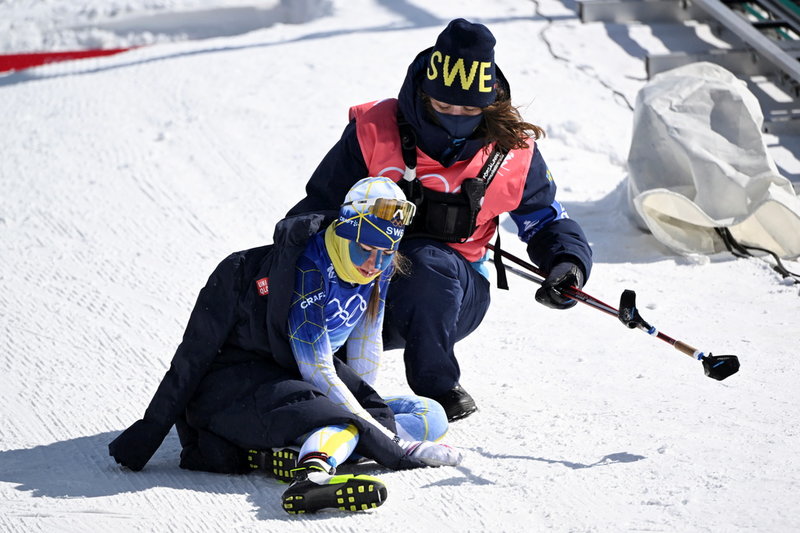 Ebba Andersson efter tremilen i OS i Peking.