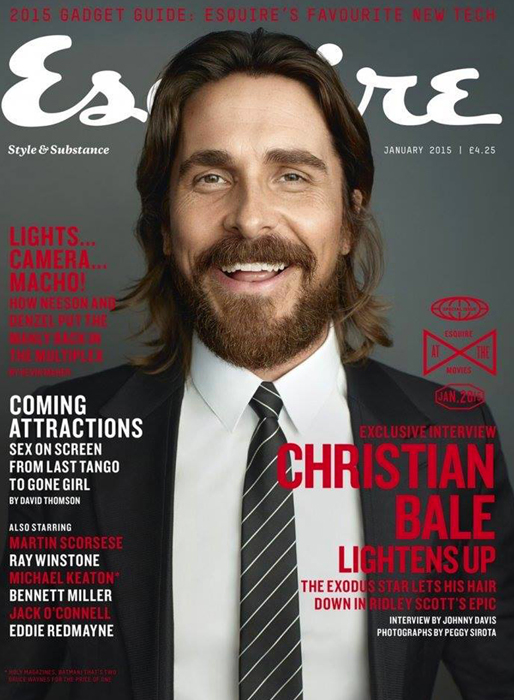 Christian Bale på omslaget till Esquire. 