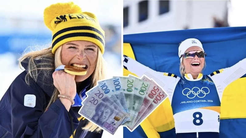 Frida Karlsson vann guld i damernas skiathlon. Nu belönas hon med stor prissumma. Foto: Christine Olsson/TT