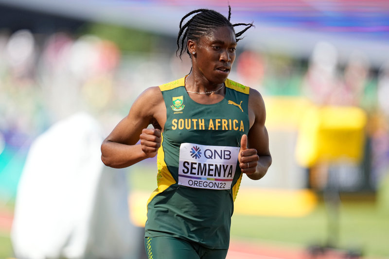 Här springer Semenya 5|000 meter under VM 2022. Arkivbild.