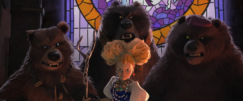 Guldlock och de tre björnarna bildar ett kriminellt gäng i 'Mästerkatten 2'. Pressbild.