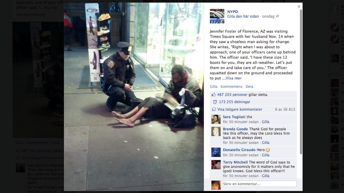 New York-polisen lade upp fotot, som en turist tog, på Facebook.