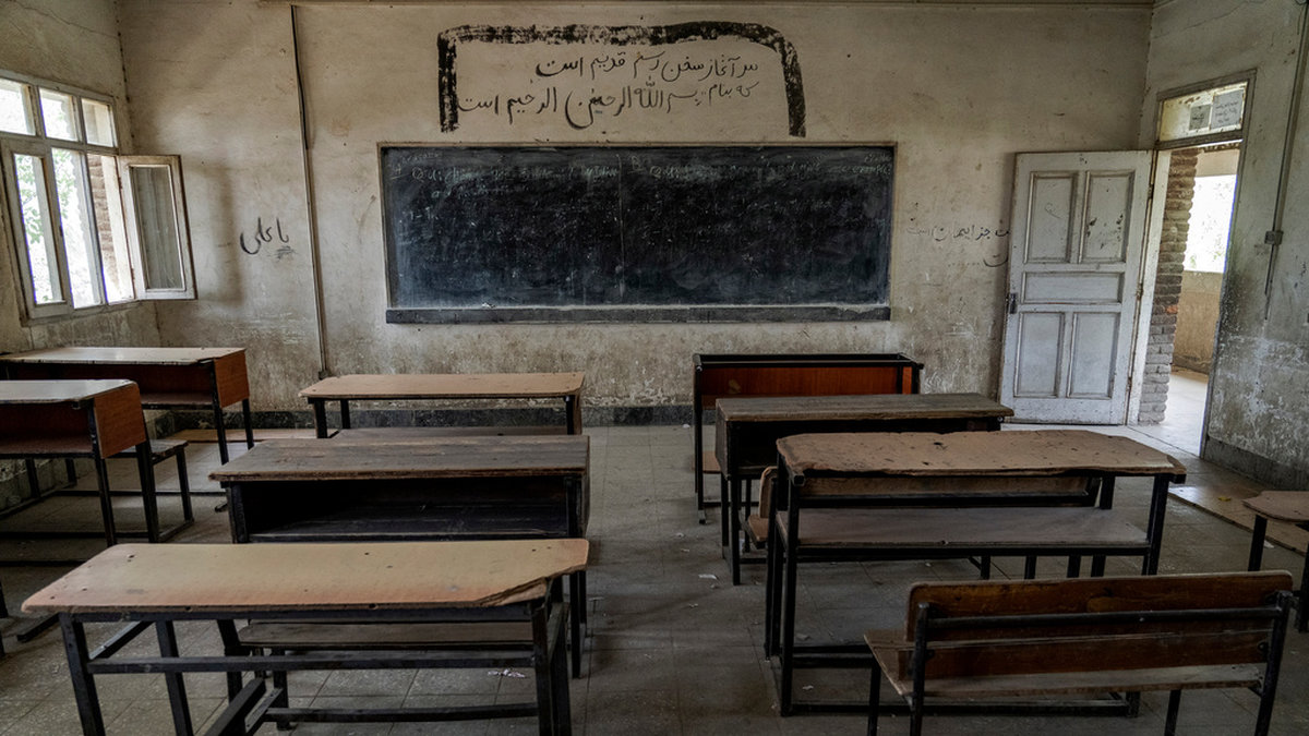 En tom skolsal i huvudstaden Kabul. Arkivbild.