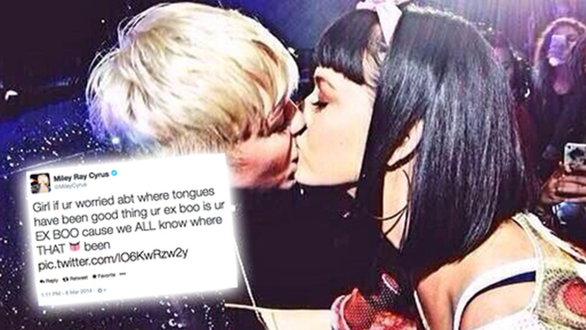 Miley och Katy Perry hamnade i bråk efter hånglet som gick snett. 