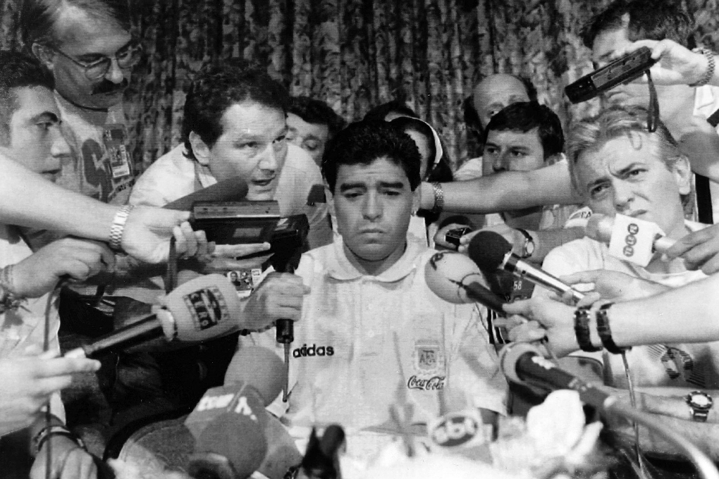 Vad åkte Maradona fast för 1994?