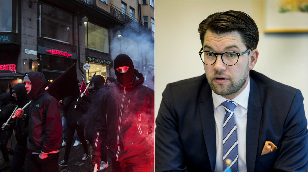 I dag kommer det ske stora demonstrationer mot SD landsdagar i Lund. Bilden till vänster är tagen vid ett annat tillfälle. 