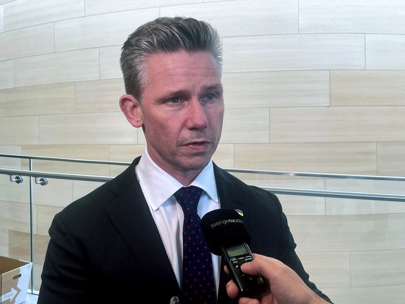 Försvarsminister Pål Jonson efter torsdagens Natomöte i Bryssel.