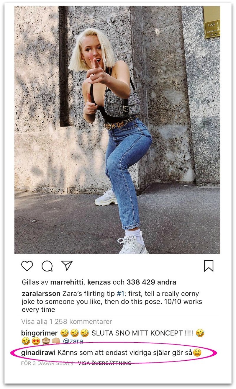 Zara Larsson striking a pose