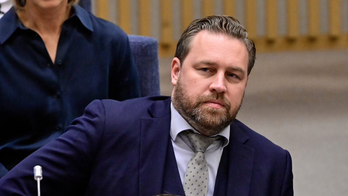 Mattias Karlsson (SD) har kallats för Sverigedemokraternas chefsideolog. Arkivbild.