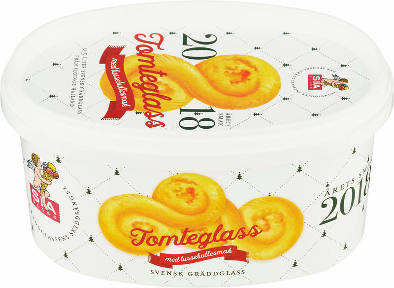 Tomteglass lussebulle