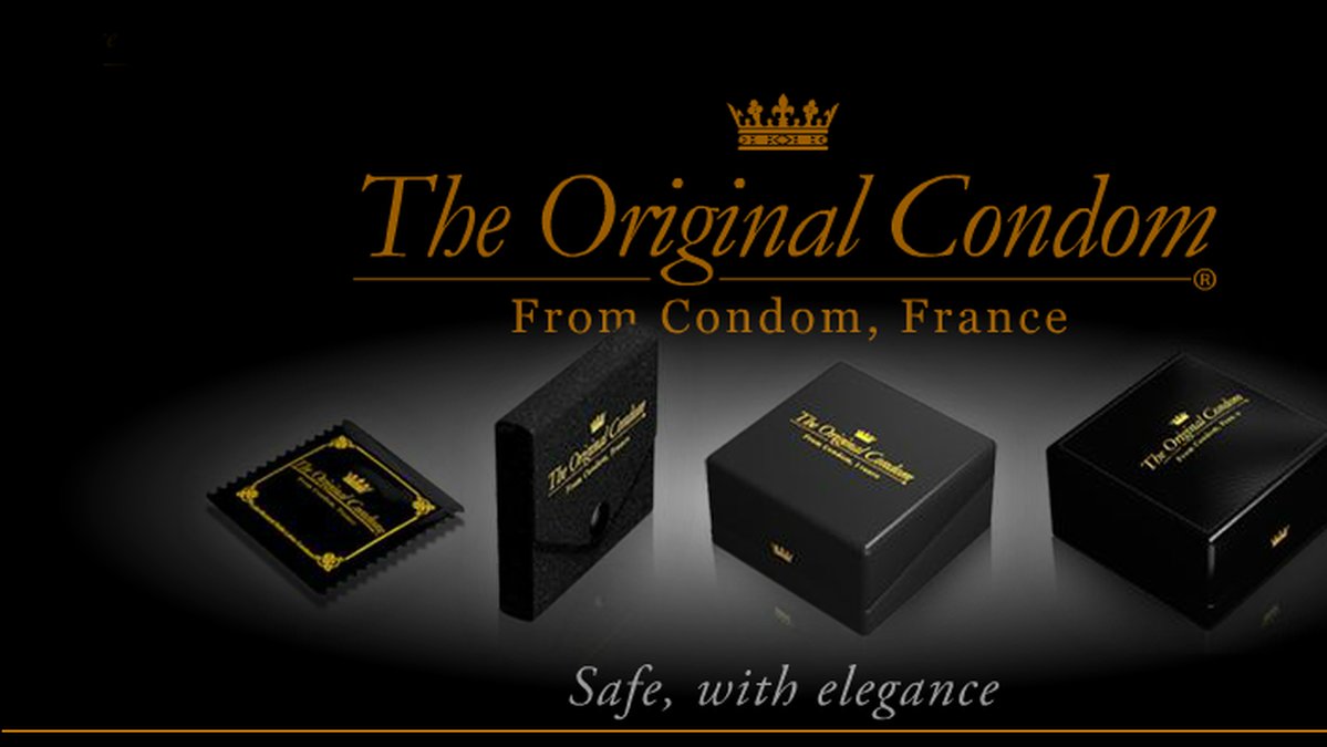 Kondomföretaget kunde inte motstå att använda sig av den franska staden Condom som en del av marknadsföringen.