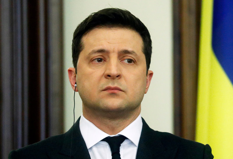 Ukrainas president Volodymyr Zelenskyj uppmanade på lördagskvällen civila i Donetsk att lämna regionen. Arkivbild.
